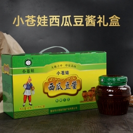 河南特产小苍娃西瓜酱豆礼盒500g*2罐黄豆酱豆瓣酱